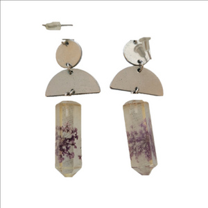 Women's Unbranded Earrings, One Size, Silver Purple